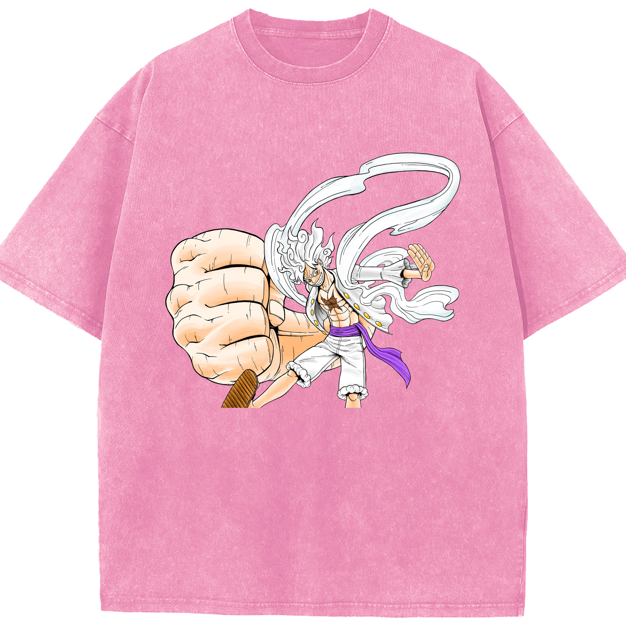 ワンピース モンキー・D・ルフィ ONE PIECE Monkey D. Luffy 綿100% ヴィンテージ風 半袖Tシャツ（フロントプリント）